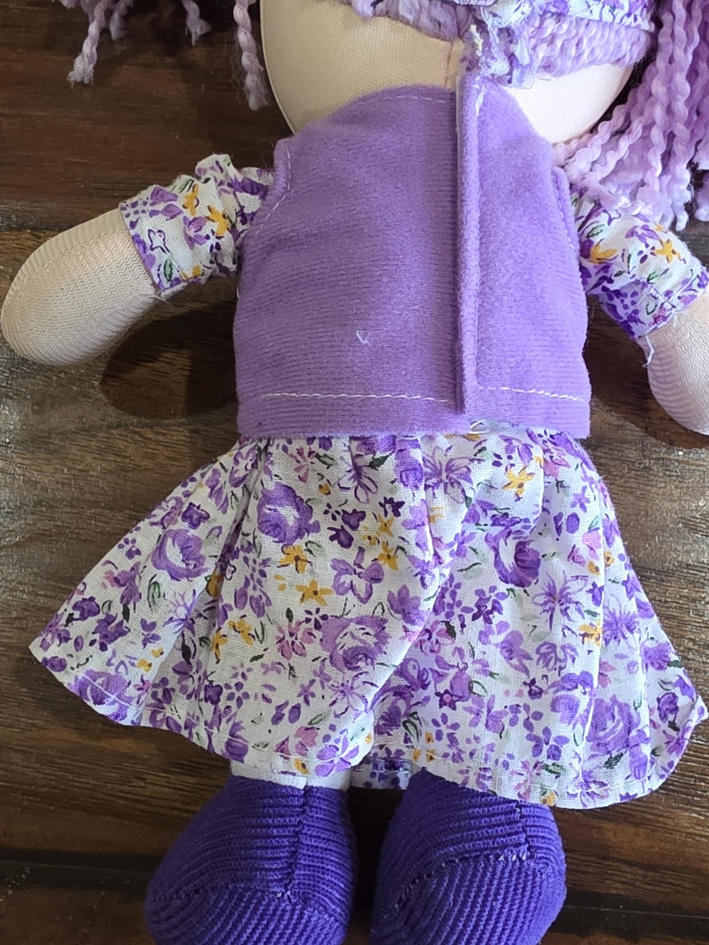 Lavender Floral Rag Doll Plush Toy - Purple - Picture 5 of 7